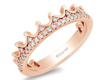 Enchanted Disney Fine Jewelry 14K Rose Gold With 1 6 CTTW Diamond Majestic Princess Anniversary Ring Online Hot Sale