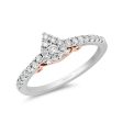 Enchanted Disney Fine Jewelry 10K White Gold and Rose Gold 1 3 CTTW Ariel Shell Engagement Ring Fashion