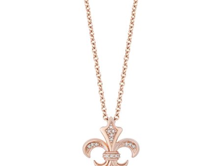 Enchanted Disney Fine Jewelry 14K Rose Gold over Sterling Silver with 1 20 CTTW Diamonds Aurora Pendant Necklace Hot on Sale