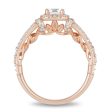 Enchanted Disney Fine Jewelry 14K Rose Gold with 1 CTTW Rapunzel Engagement Ring Fashion