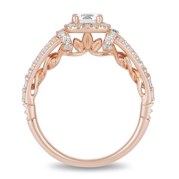 Enchanted Disney Fine Jewelry 14K Rose Gold with 1 CTTW Rapunzel Engagement Ring Fashion