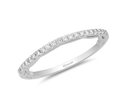 Enchanted Disney Fine Jewelry 14K White Gold 1 6 CTTW Cinderella Bridal Band Online now