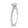 Enchanted Disney Fine Jewelry 10K White Gold and Rose Gold 1 3 CTTW Ariel Shell Engagement Ring Fashion