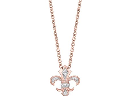 Enchanted Disney Fine Jewelry 10K Rose Gold Diamond Accent Aurora Pendant Necklace For Cheap