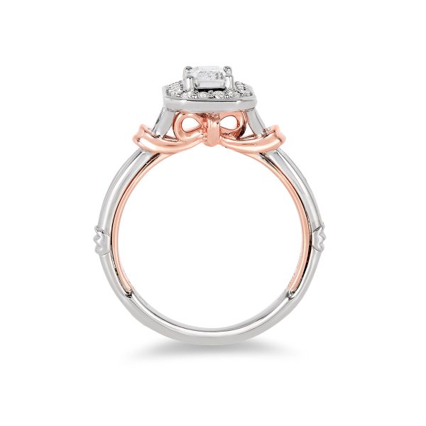 Enchanted Disney Fine Jewelry 14K White Gold and Rose Gold with 5 8 CTTW Snow White Engagement Ring Hot on Sale