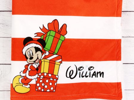 Personalized Disney Baby Holiday Blanket - Mickey Mouse Sale