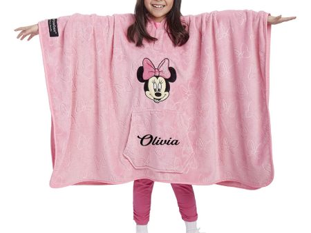 Personalized Minnie Mouse Throwbee® 50  x 60  Wearable Plush Throw on Sale