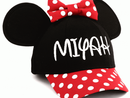 Personalized Kids or Adults Baseball Cap with 3D Ears - Minnie Cheap