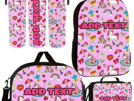 Personalized Backpacks, Lunch Bags, Duffel Bags, or Water Bottles with Full-Color - Unicorn Stickers Online Sale