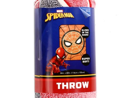 Spider-Man Glow In The Dark 46  x 60  Super Soft Plush Throw Online now