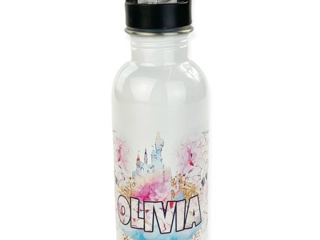 Personalized 20oz Stainless Steel Water Bottle with Straw - Unicorn Sparkle Fashion