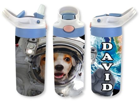 Personalized Kids  12oz Double Walled Stainless Steel Bottle - Space Dog Sale