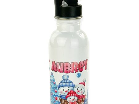 Personalized 20oz Stainless Steel Water Bottle with Straw - Christmas Holiday on Sale