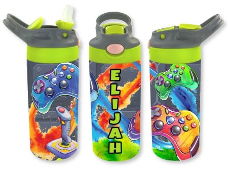 Personalized Kids  12oz Double Walled Stainless Steel Bottle - Game On Discount