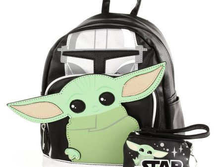 Star Wars Mandalorian The Child Women s PU Mini Backpack with Detachable Coin Purse Online Sale