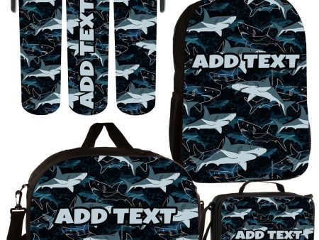 Personalized Backpacks, Lunch Bags, Duffel Bags, or Water Bottles with Full-Color - Sharks Fashion