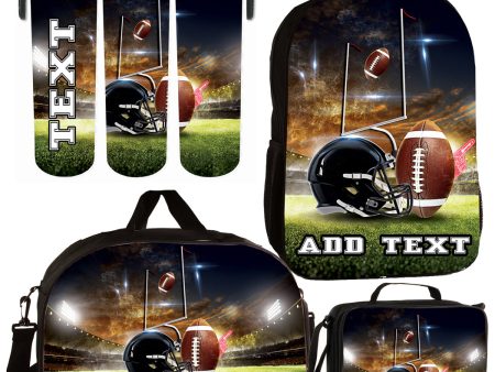 Personalized Backpacks, Lunch Bags, Duffel Bags, or Water Bottles with Full-Color - Football Field Cheap