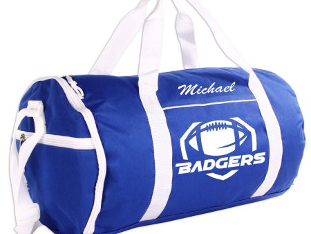 Personalized Sport Gym Roll Duffel Bag - Football (Available in 4 Colors) For Sale