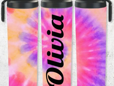 Personalized Tie Dye 30oz Double Walled Stainless Steel Bottle Online now