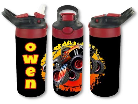 Personalized Kids  12oz Double Walled Stainless Steel Bottle - Monster Truck Cheap