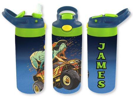 Personalized Kids  12oz Double Walled Stainless Steel Bottle - Dino Crush Discount