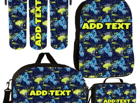 Personalized Backpacks, Lunch Bags, Duffel Bags, or Water Bottles with Full-Color - Motocross Hot on Sale