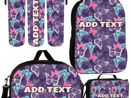 Personalized Backpacks, Lunch Bags, Duffel Bags, or Water Bottles with Full-Color - Butterflies Online now