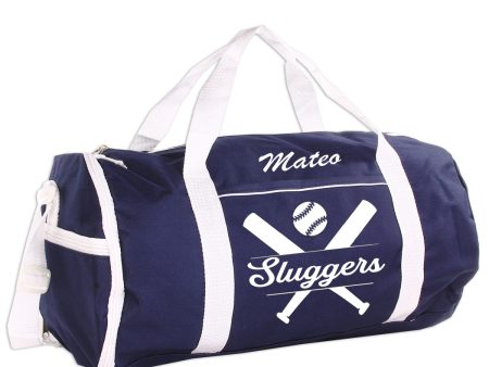 Personalized Sport Gym Roll Duffel Bag - Baseball (Available in 4 Colors) Hot on Sale