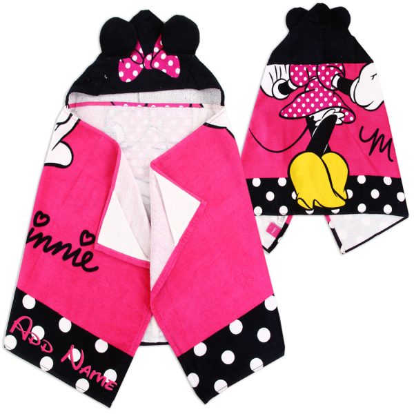 Personalized Embroidered Hooded Towel - Minnie Mouse Online now