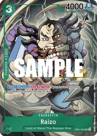 Raizo (CS 2023 Event Pack) (OP01-052) - One Piece Promotion Cards Foil [Uncommon] Supply