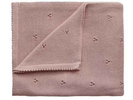 Knitted Baby Blanket - Organic Cotton - Pointelle Blush For Discount