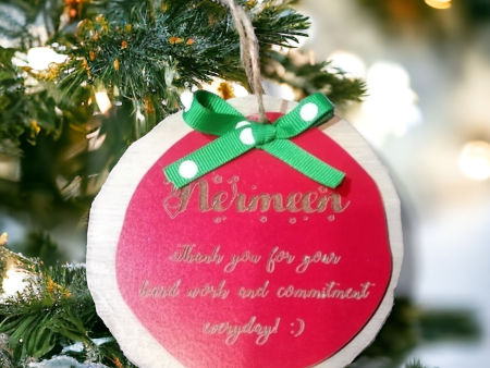 Wooden personalized Christmas ornament Online now