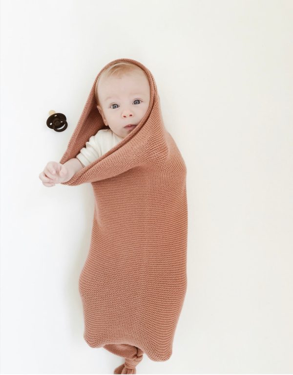 Soft Baby Cocoon - Merino Wool - Brick Sale