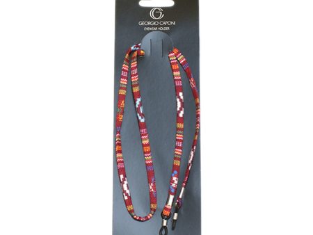 Maroon Fabric Chain Eyewear Holder Online Hot Sale