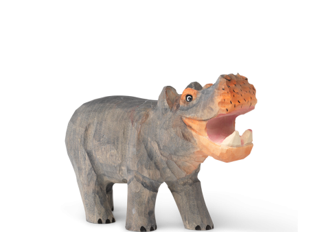 Wooden Safari Animal - Hand Carved - Hippo Fashion