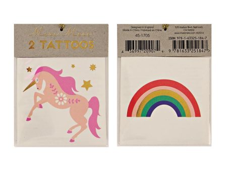 Temporary Tattoo - Unicorn & Rainbow Discount