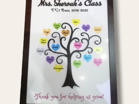 Heart tree teacher frame Online