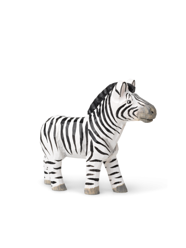 Wooden Safari Animal - Hand Carved - Zebra Fashion