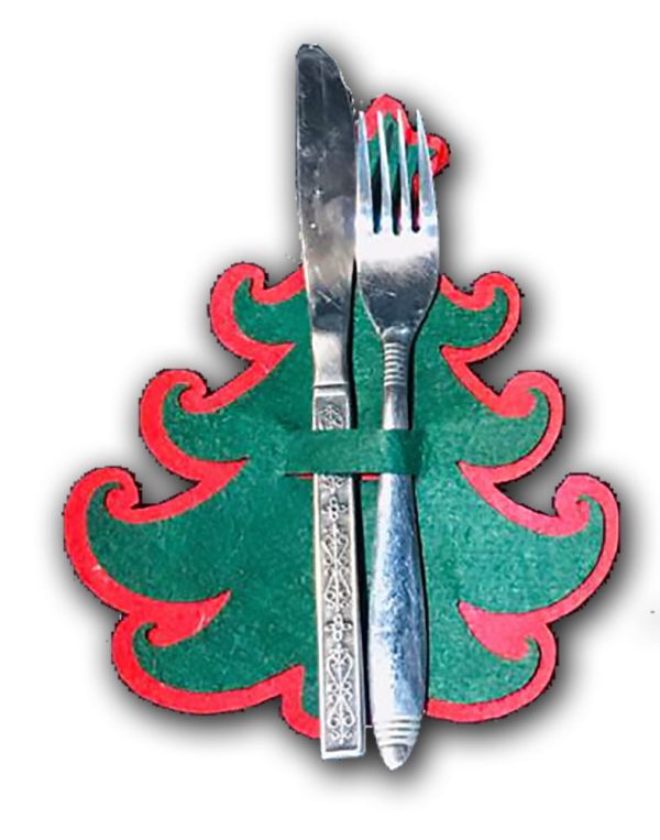 Christmas tree Felt Cutlery Holder (set of 4) Hot on Sale