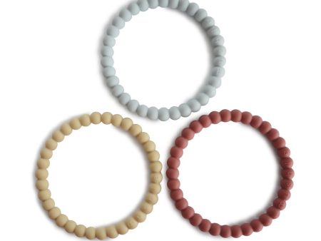 Teether Bracelets - Pack Of 3 - Mellow Terracotta Periwinkle Online Hot Sale