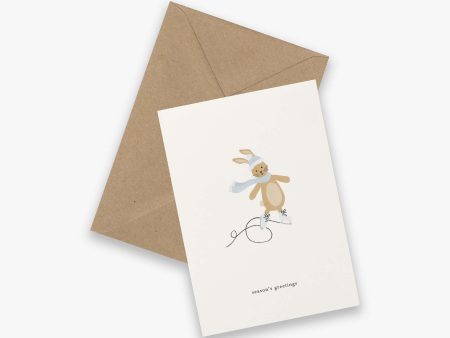 Christmas Card - Ice Skating Bunny Discount