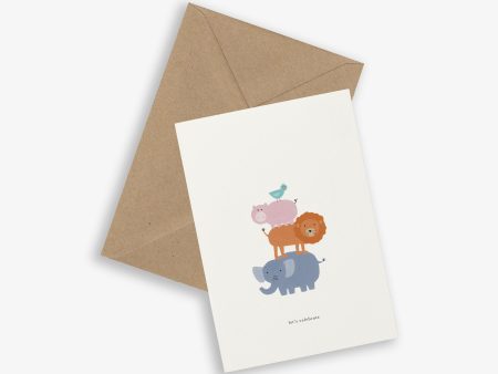 Greeting Card - Animal Tower For Sale