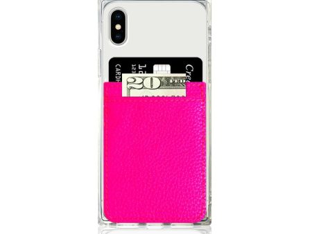 iDecoz Neon Pink Faux Leather Pocket Hot on Sale