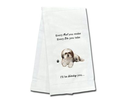 Pet Kitchen Towel Shih Tzu Brown and White on Sale