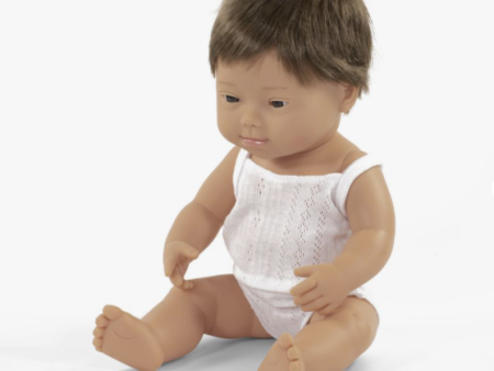 Baby Doll - Caucasian Boy - Down Syndrome - 38cm - BPA Free Discount