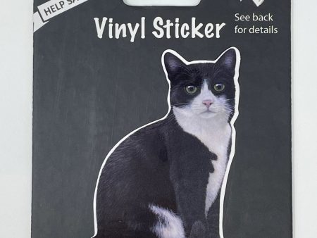 Pet Vinyl Sticker Black & White Cat Sale