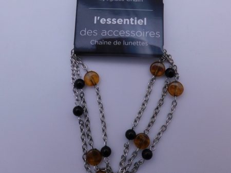 Accessory Essentials Amber, Black & Silver Eyeglass Chain Discount