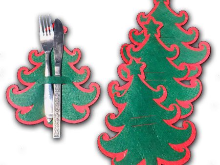 Christmas tree Felt Cutlery Holder (set of 4) Hot on Sale