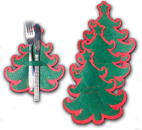 Christmas tree Felt Cutlery Holder (set of 4) Hot on Sale