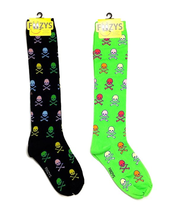 Foozys Knee High Socks Skull And Crossbones For Discount